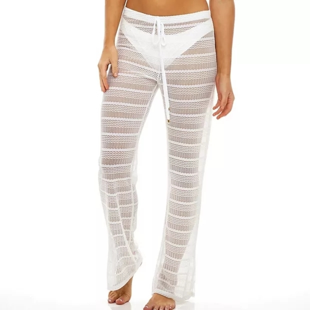Jordan Taylor White Crochet Cover-Up Pants